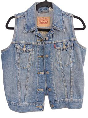 Levi's Strauss Co Women's Denim Vest Classic Blue Jean Trucker Western Size M